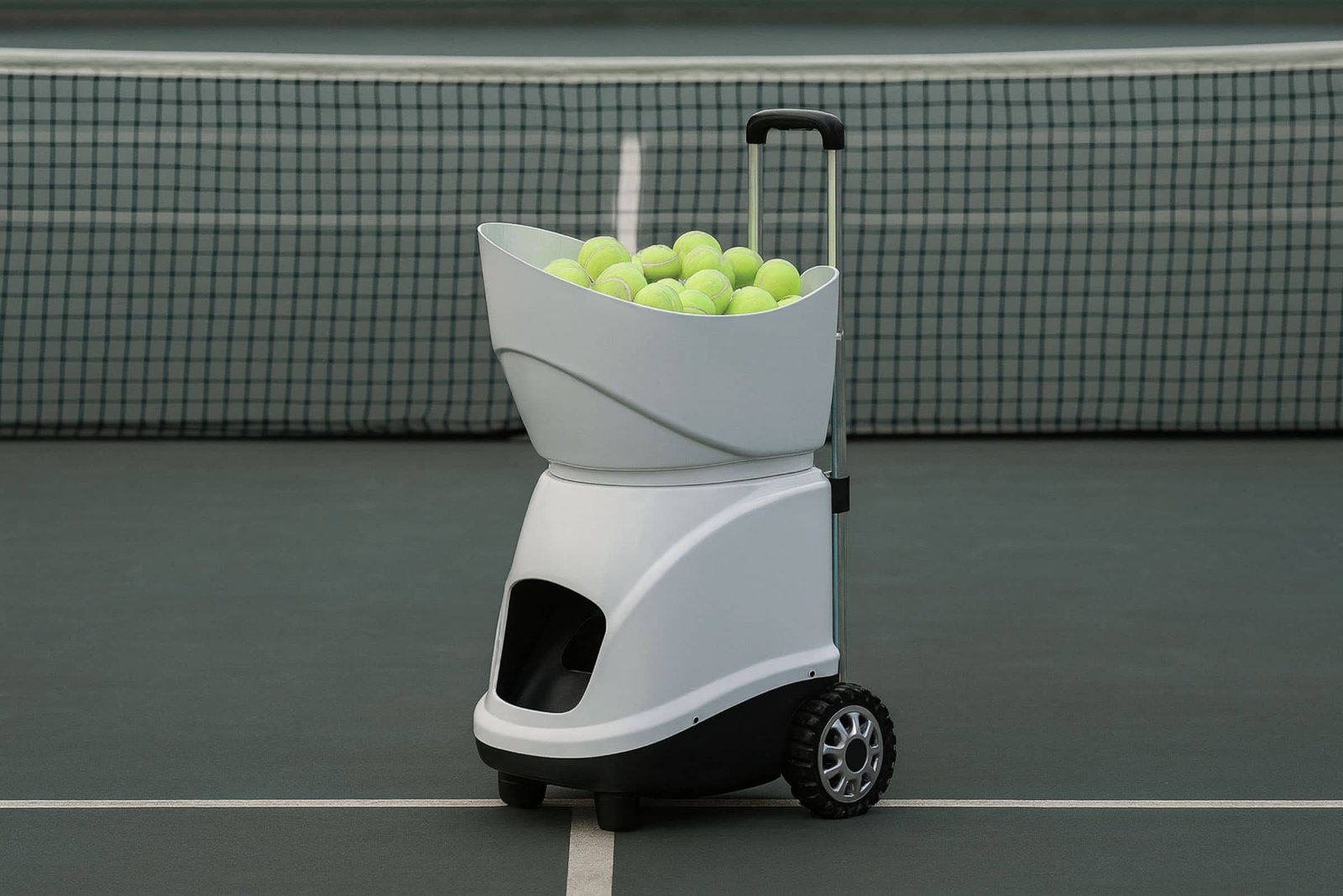 Lance-balles automatique sur court de tennis Lance-balles automatique sur court de tennis