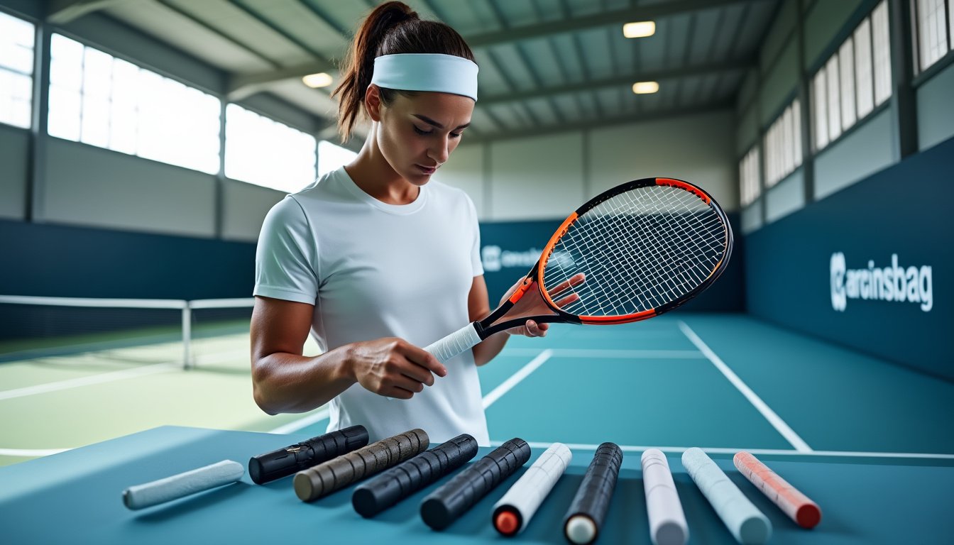 Guide Pratique pour sélectionner le grip parfait pour votre raquette de tennis découvrez nos conseils pour choisir le grip idéal pour votre raquette de tennis. apprenez à sélectionner la taille, le matériau et le type de grip qui amélioreront votre confort et vos performances sur le court.