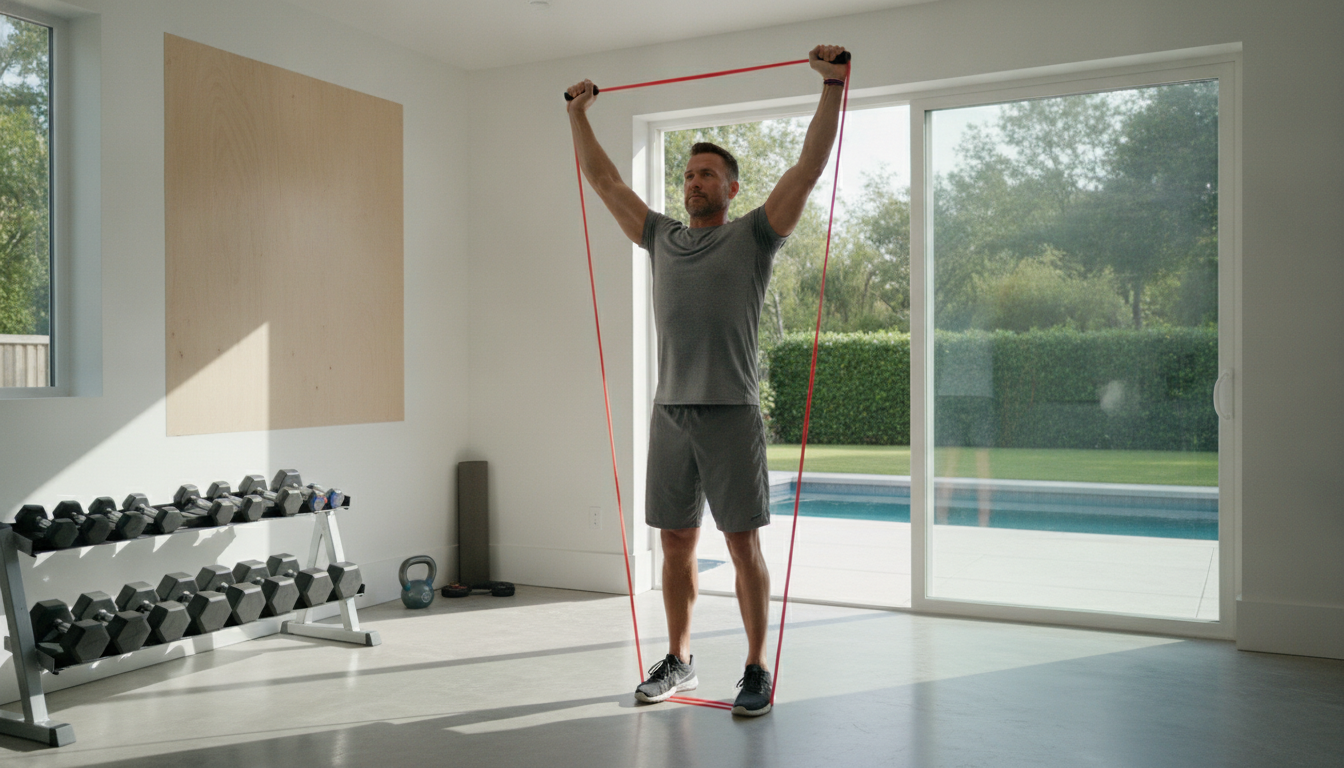 découvrez la technique du développé debout avec élastique et ses bienfaits pour renforcer et tonifier vos épaules en toute sécurité.
